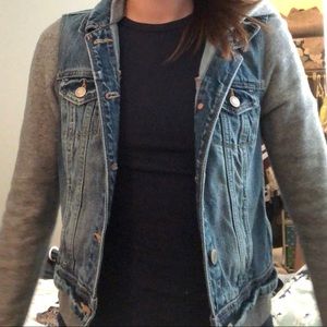 american eagle jean jacket sweater